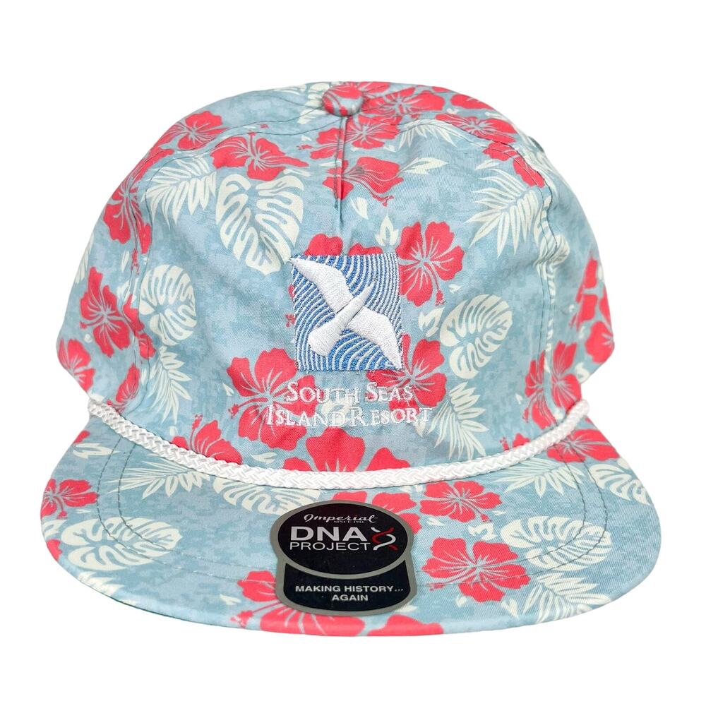 NWT Imperial Hawaiian Trucker Hat Blue Pink Adjustable Cap Tropical Aloha DNA